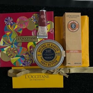 L’Occitane pkg; Full size Foot Cream, Shea Butter& Hand travel cream Gift 🎁